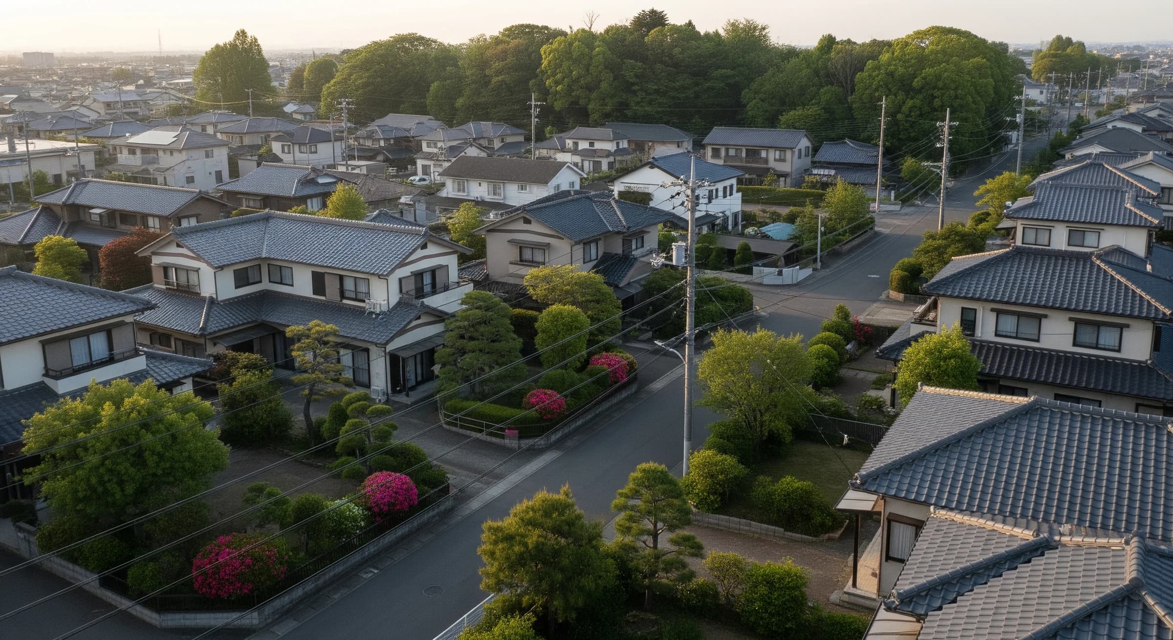 川越市の住宅街俯瞰