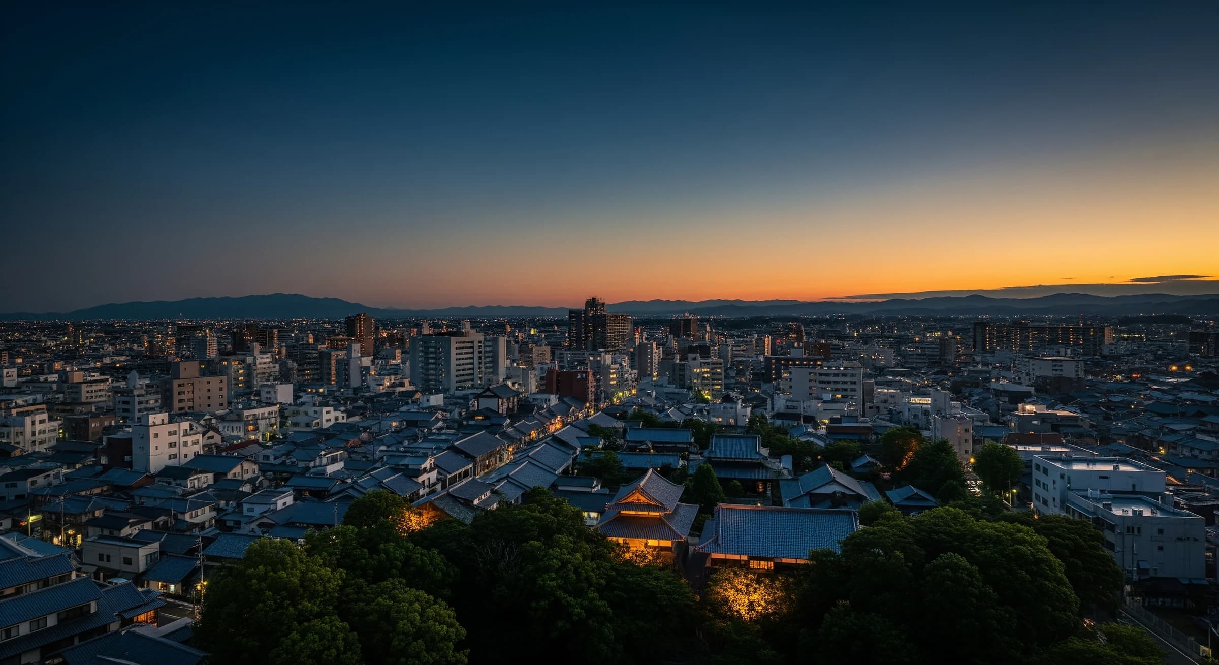 川越市の夕景